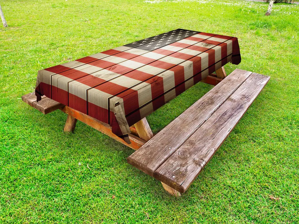 Tovaglia ABAKUHAUS Bandiera USA Vintage 145x265 cm Esterni