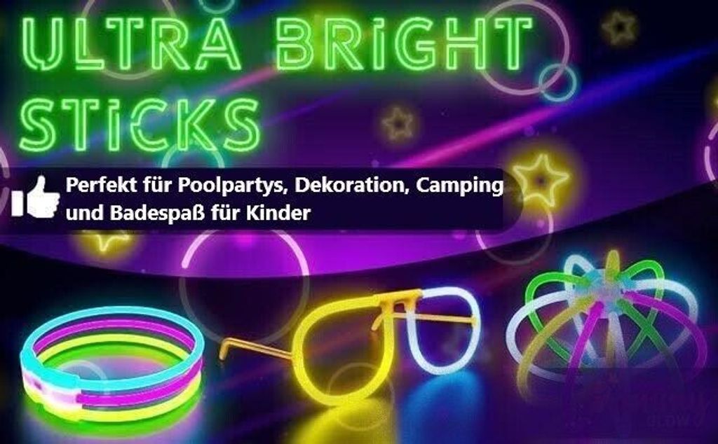 50x Knicklichter | Armreifen | Leuchtstäbe | Glowsticks, Produktbild 5