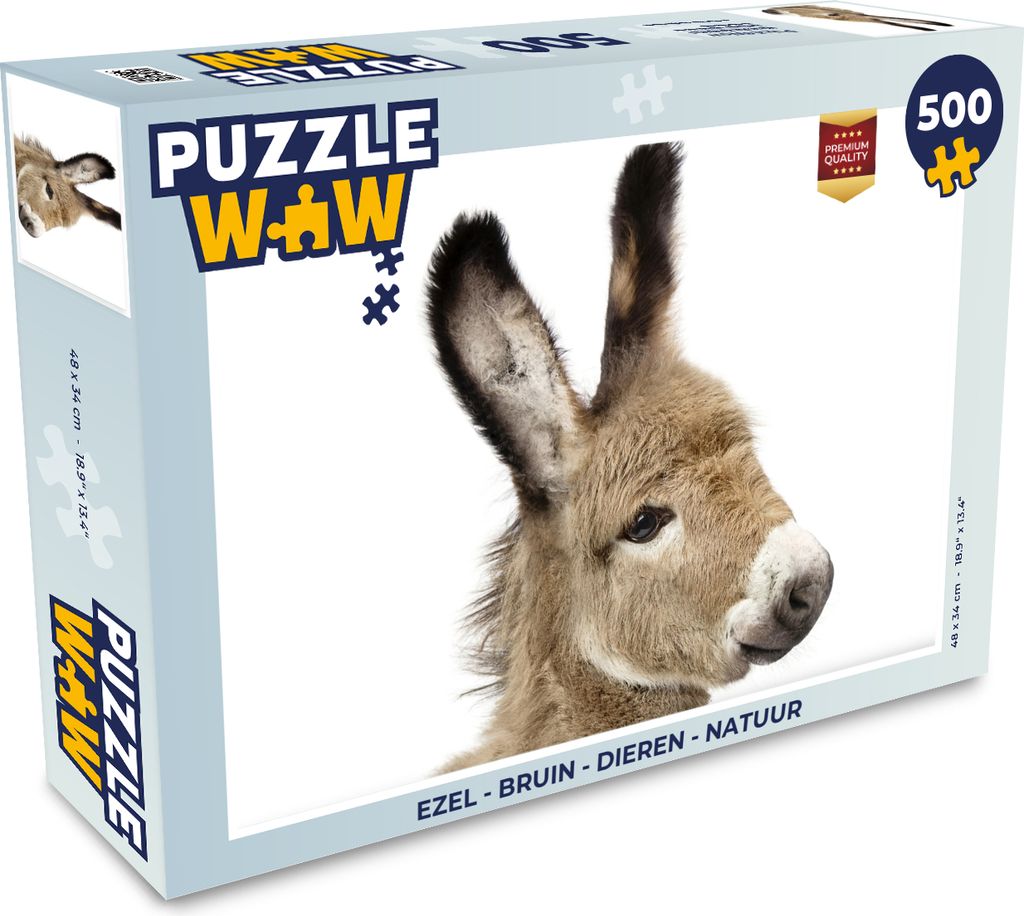 MuchoWow Puzzle 500 Teile Esel - Braun - Tiere - Natur - 500 Teile - Kinder - Selberbauen - Puzzlespiele