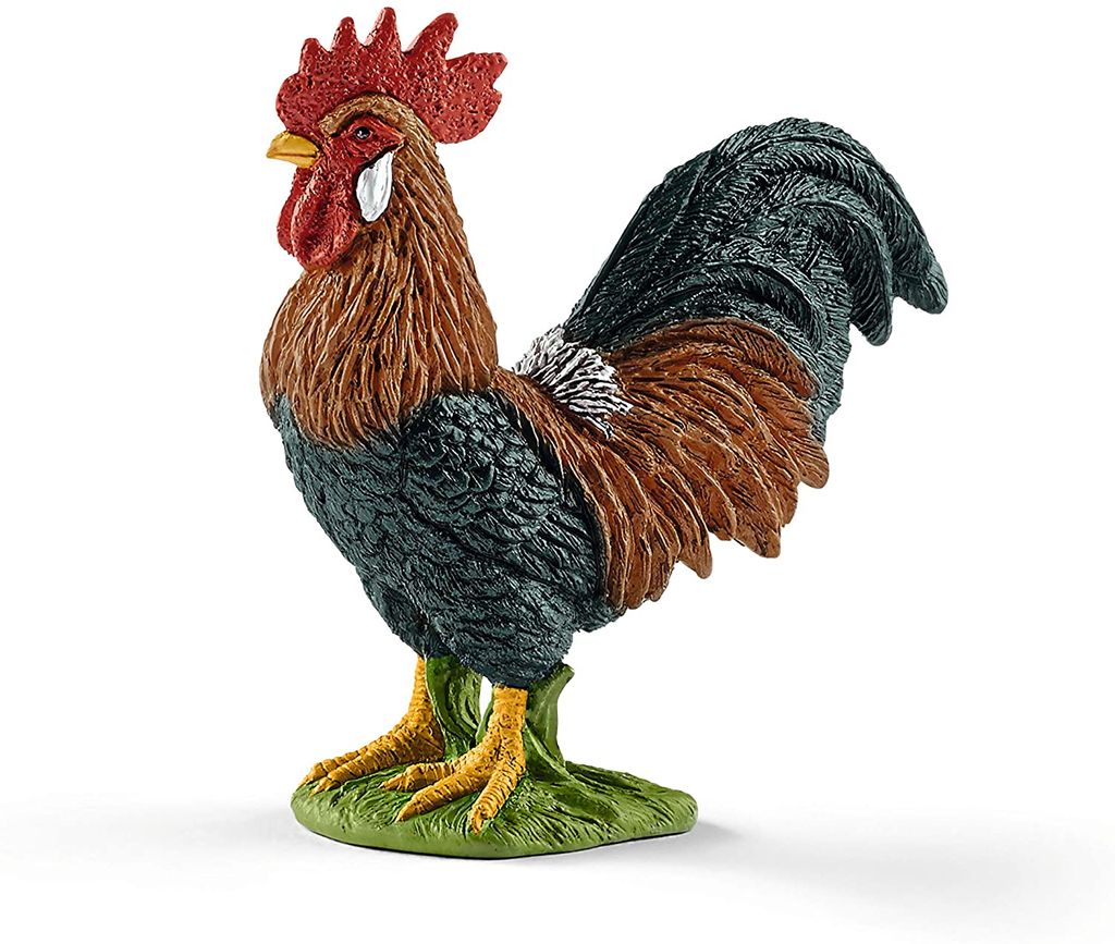 Schleich Farm Life Hahn, Gockel, Vogel, Bauernhof Tier, Spielfigur, L 3 cm, 13825