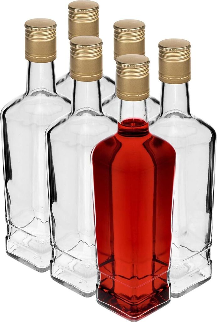 6 x 500 ml Flasche mit Schraubverschluss Glasflasche für Produktbild 