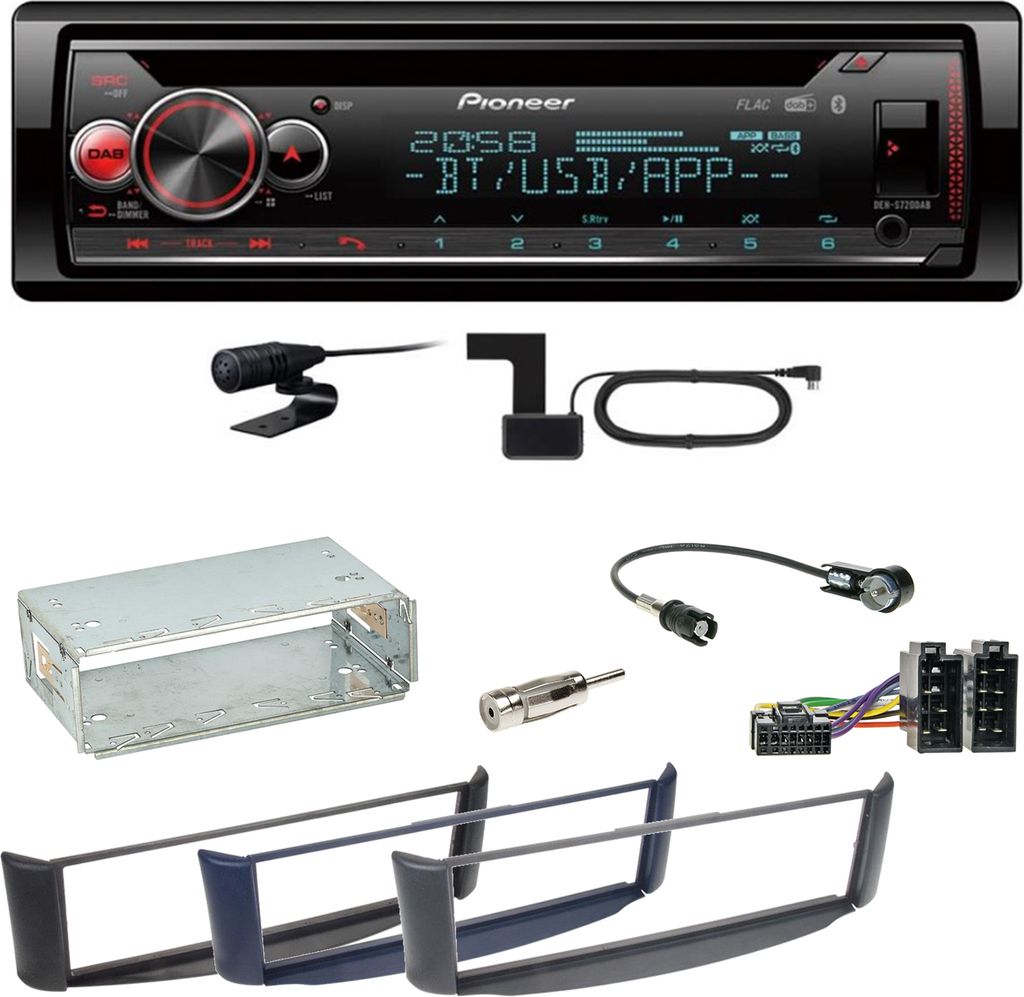 Pioneer DEH-S720DAB Bluetooth WAV Digitalradio CD Einbauset Smart ForTwo 450
