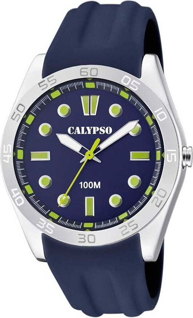Calypso Herrenuhr > Quarz Kunststoff analog blau Armbanduhr Polyurethan> K5763