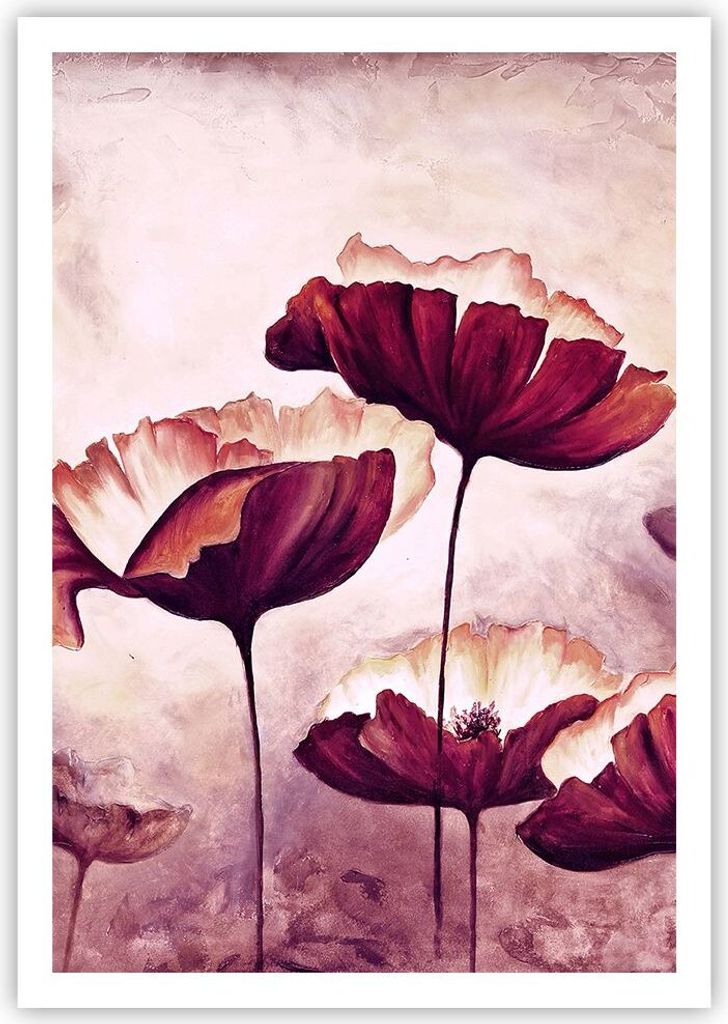 Poster - Poster ohne Rahmen - Mohn Blume Wiese - 70x100 cm - Wand Bild - Wanddeko - Wandbilder - Kunstposter - Wandposter - Bilder - Kunstdruck - W...