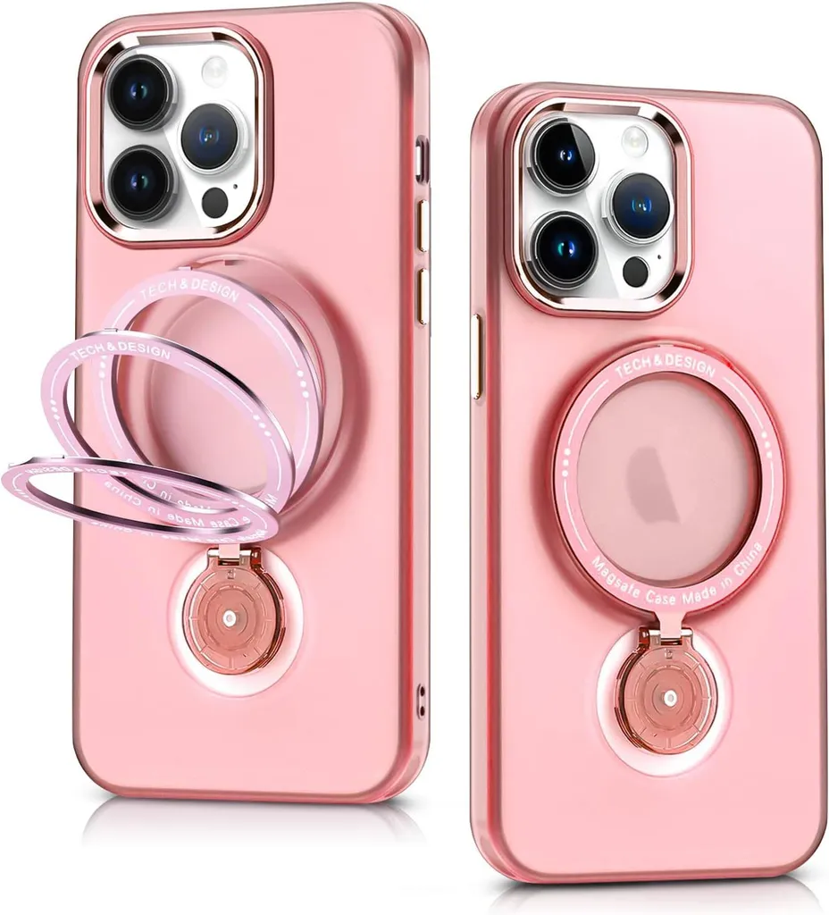 Cover iPhone 11 Pro Max MagSafe Rosa Opaca con Supporto Magnetico