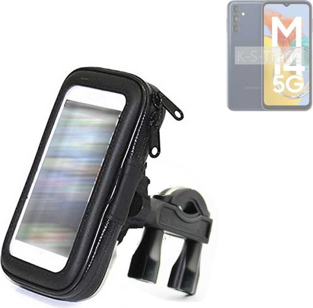 K-S-Trade Fahrrad-Halterung kompatibel mit Samsung Galaxy M14 5G Handy-Halterung Halter Lenkstange Fahrradhalterung Motorrad Bike Mount