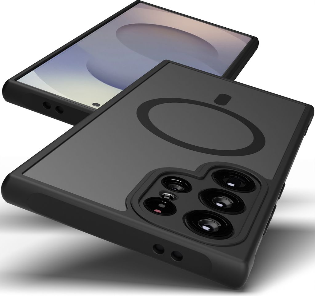 Hülle für Samsung Galaxy Schwarz Magnetische MagSafe Case für S23, S24, S25 + Ultra Kameraschutz Stoßfest Dünn Handyhülle : Samsung Galaxy S2...