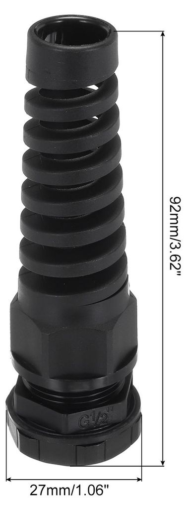 2 Stš¹ck Kabelverschraubung, 1/2 Zoll Verstellbare Kabelverbinder PA66-Kunststoff Kabeldurchfš¹hrung Wasserdicht IP68 fš¹r 6-12mm Kable, Schwarz