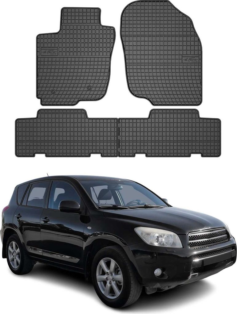 OMAC Gummi Fußmatten für Toyota RAV4 2005-2012 Automatten Gummi Schwarz 4tlg