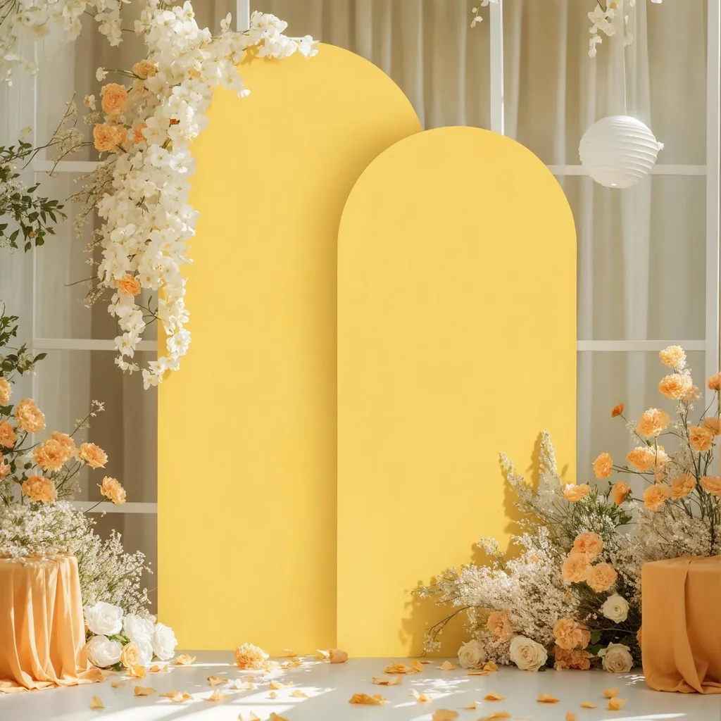 Housse arche mariage extensible avec fermeture éclair - Set 3 Jaune