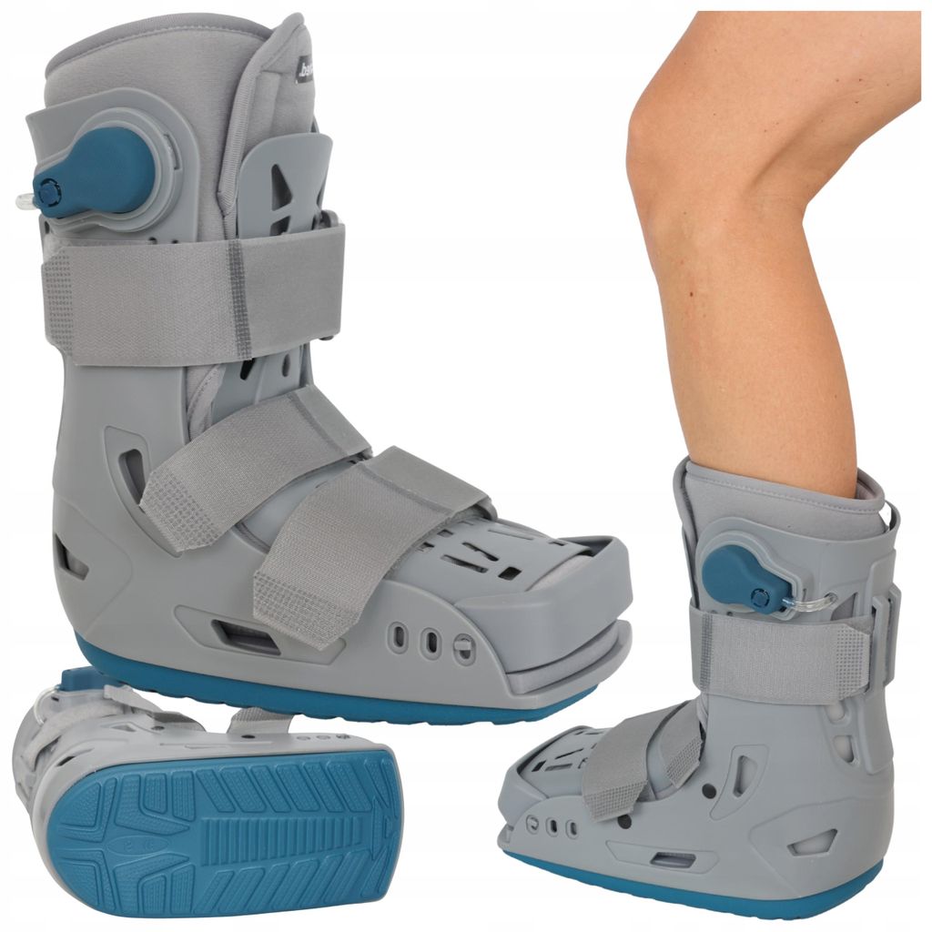 FIT4MED | Orthopädischer Pumpschuh mit Zehenschutz, niedriger Walker, FIT4MED, Zweikammer-Orthese für Schienbein und Fuß, Größe 42–46
