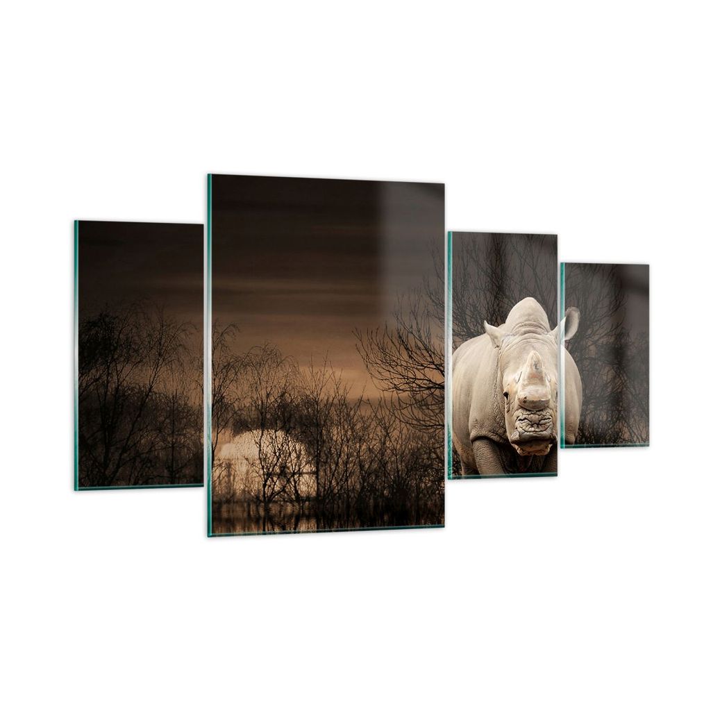 Bilder auf glas - Tier Nashörner Insekten - 160x90cm - Glasbilder - Wandbilder - Kunstdruck - zum Aufhängen bereit - Wanddekoration aus Glas - Gl...