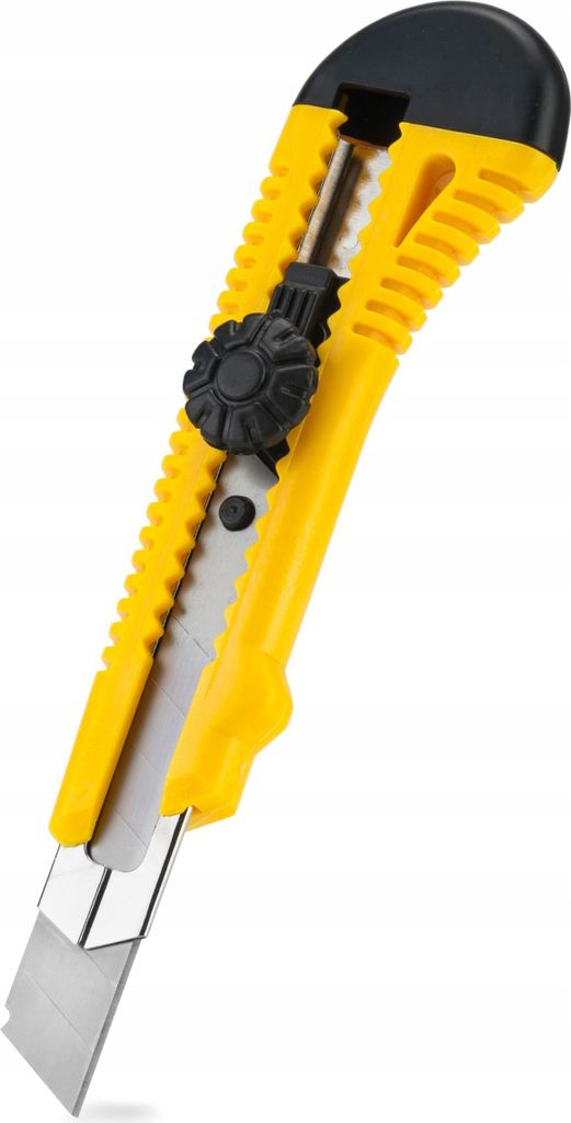 Abbrechmesser mit 18 mm Klinge, 100 mm Länge und 0,5 mm Dicke, mit Rädchen