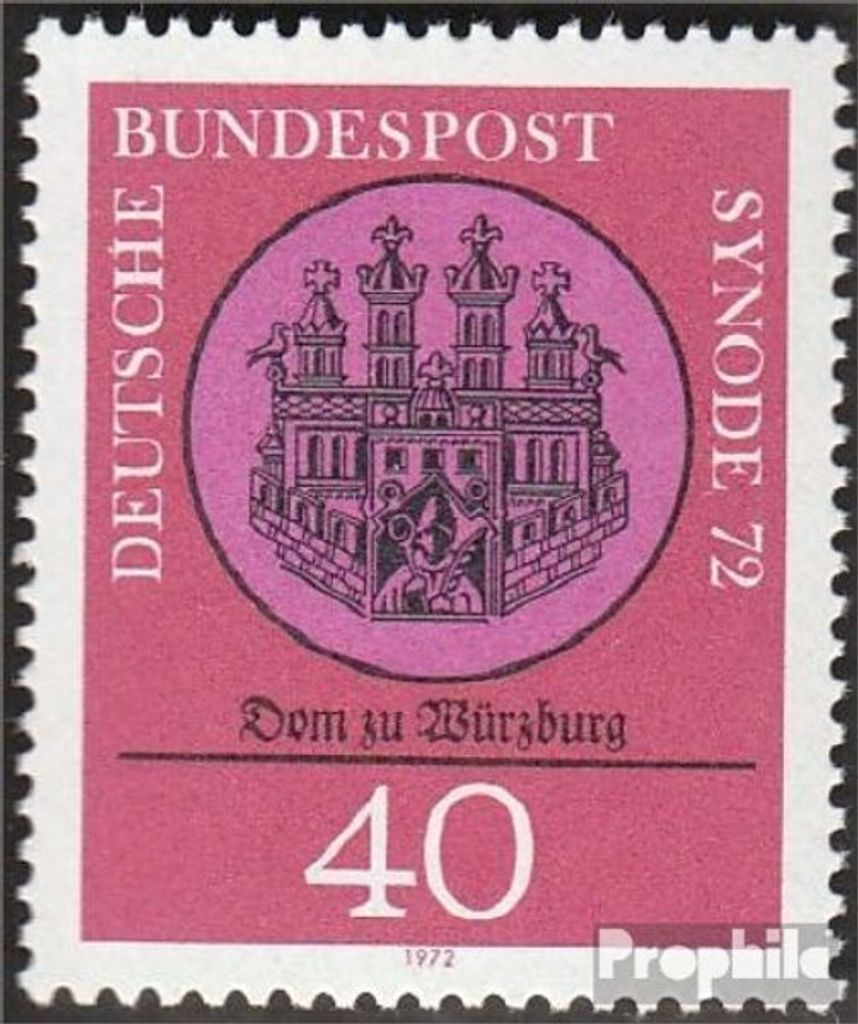 Briefmarken BRD (BR.Deutschland) 1972 Mi 752 (kompl.Ausg.) FDC Synode der kath. Bistümer Würzburg