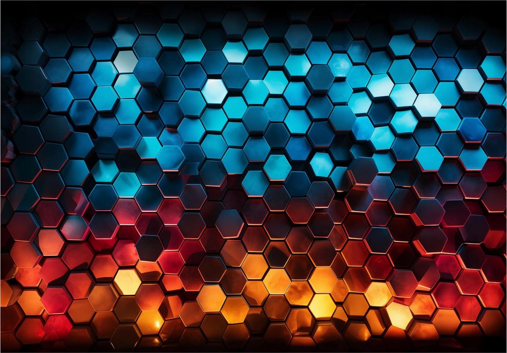 Fototapete Kinderzimmer Junge Gaming 3D Effekt Hexagon 250x175 cm - inkl. Kleister - für Kinder Junge Modern Vlies Tapete Vliestapete Wandtapete M...