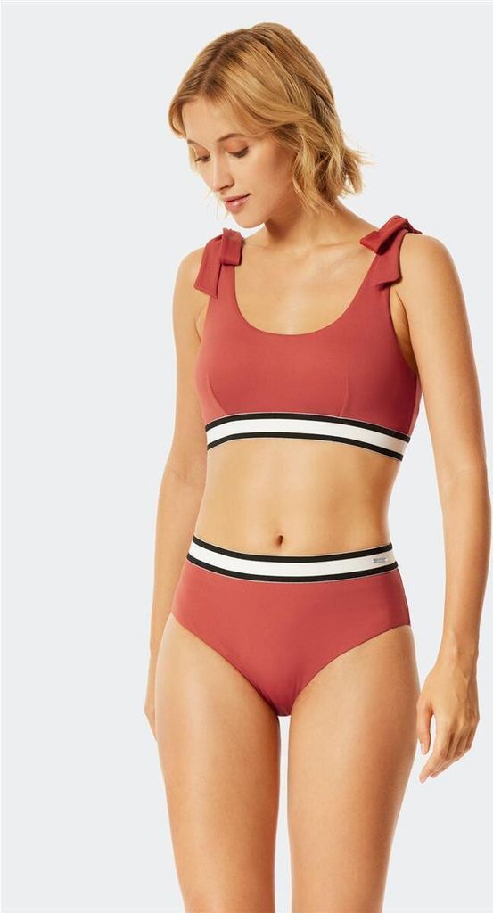 Schiesser Damen Bikini-Hose Aqua Californian Dream - whisky - Größe S