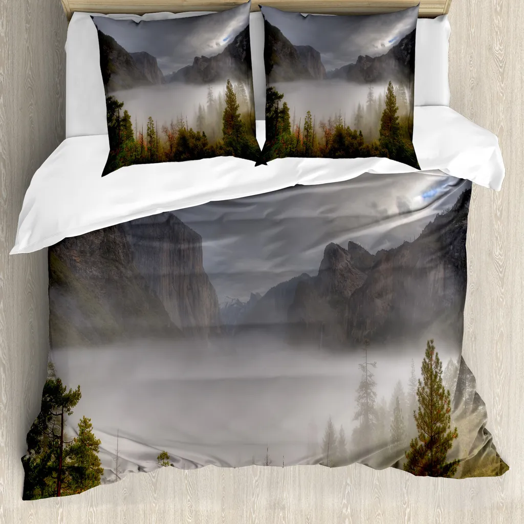 Set Copripiumino Matrimoniale 200x200 Yosemite Autunno ABAKUHAUS