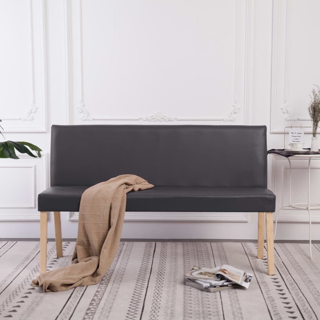 vidaXL Sitzbank 139,5 cm Grau Kunstleder Produktbild 