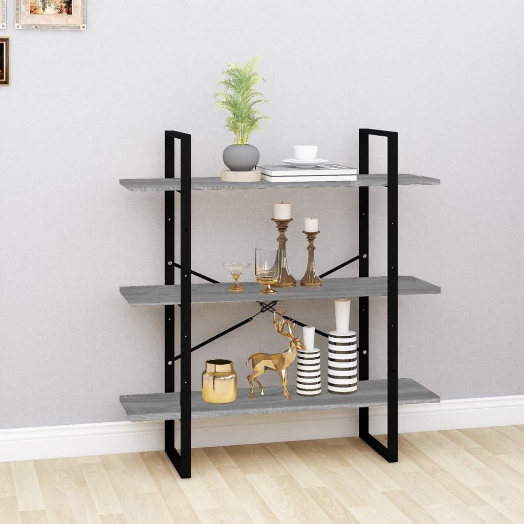 The Living Store Bücherregal Grau Sonoma 100x30x105 cm Holzwerkstoff