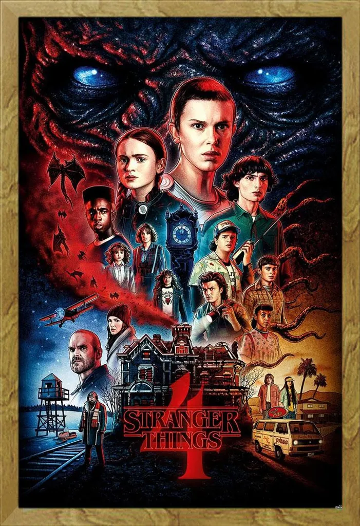 Poster Stranger Things Vecna con Cornice Shinsuke Maxi Rovere 61x91.5