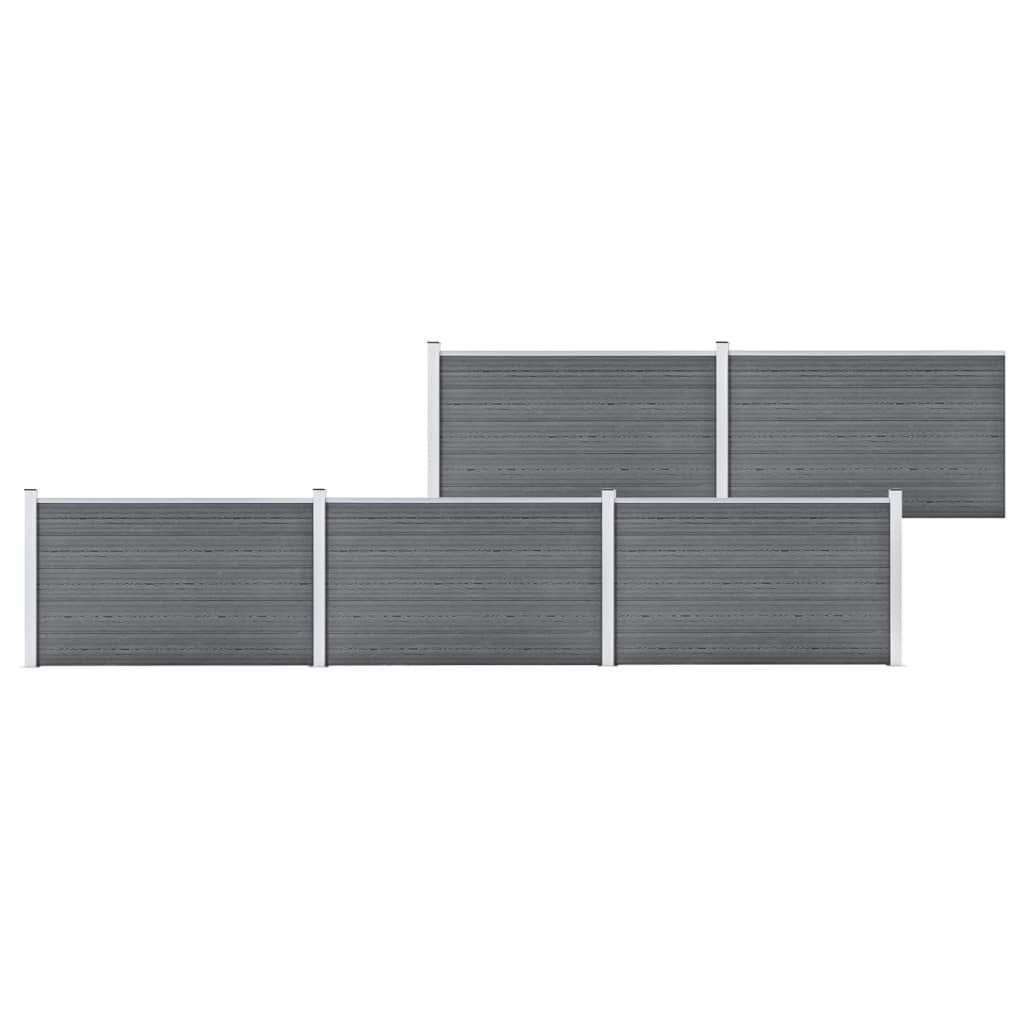 The Living Store Gartenzaun WPC 872x106 cm Grau