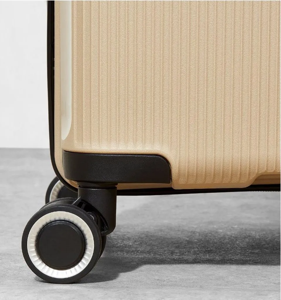 Valise ROCK Hudson beige : bagage robuste avec roues multidirectionnelles