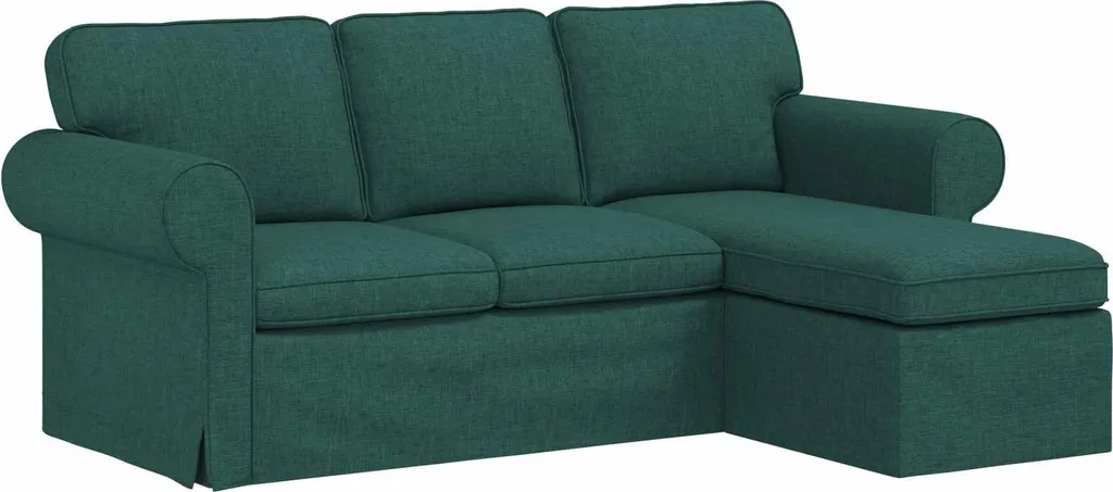Grand canapé de salon vert foncé en tissu - Mobilier fixe vidaXL 195cm