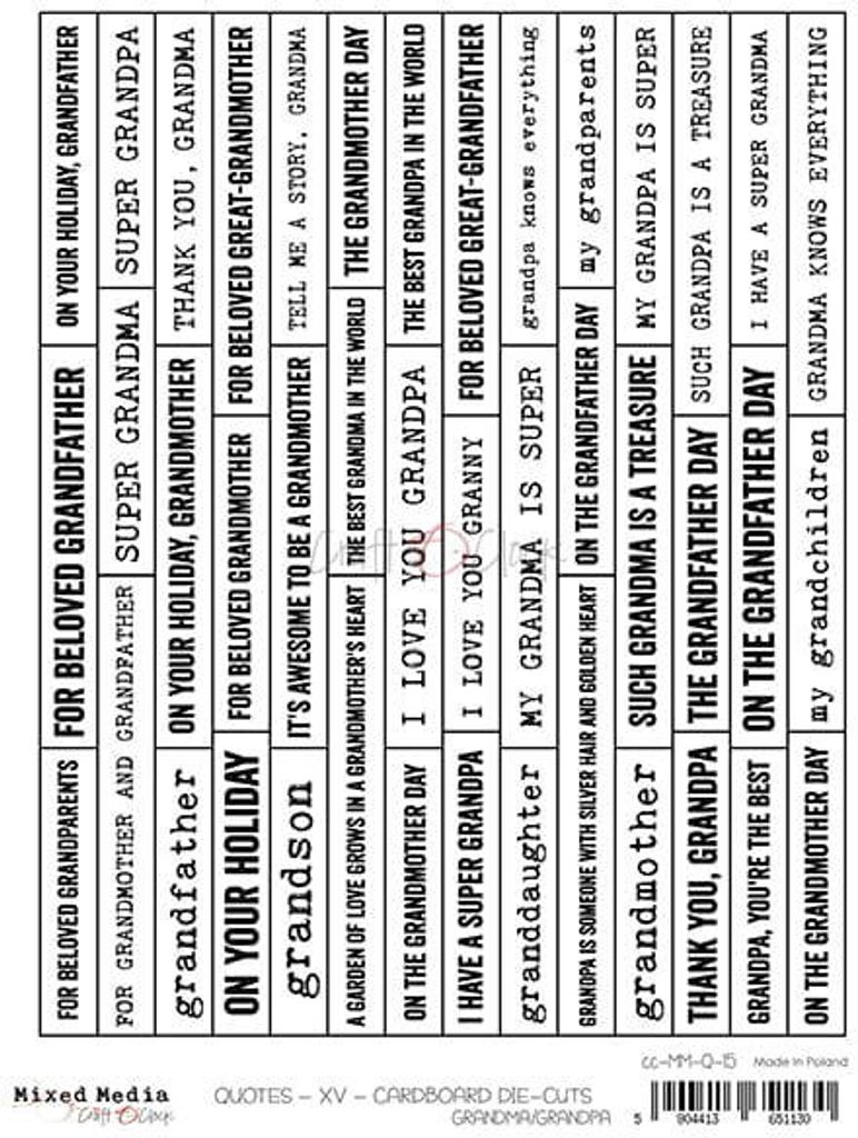Englischer Schriftzug Karton - Craft o'clock - Oma / Opa