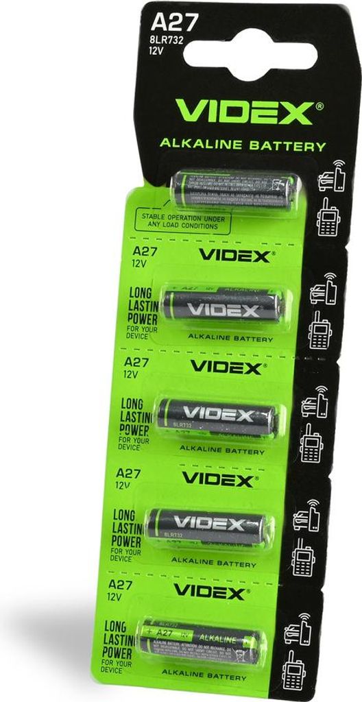 VIDEX A27 Alkaline Batterie 5er-Blisterset