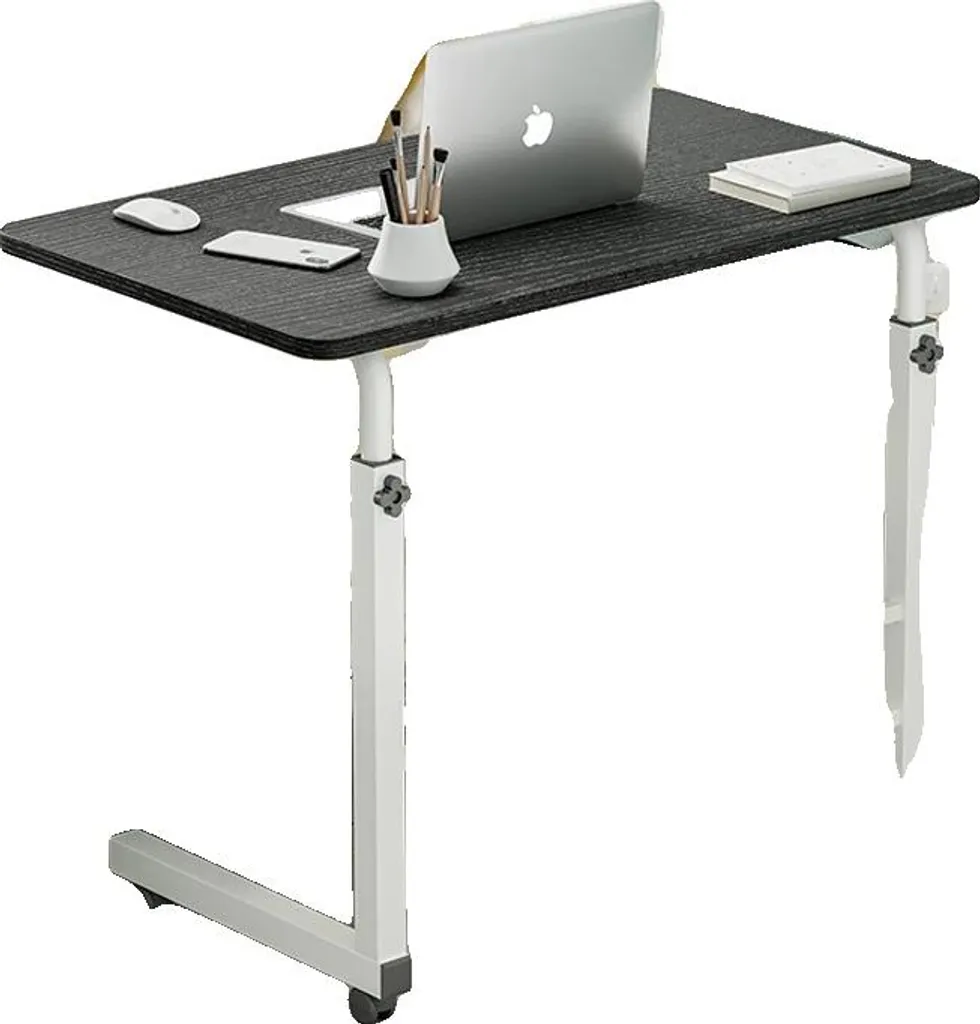 Bureau réglable en hauteur noir mobile avec plateau ergonomique 60cm