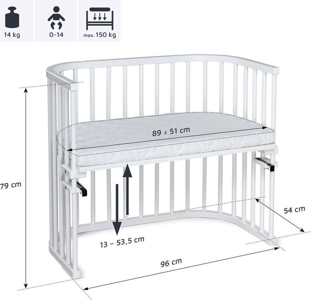 babybay Maxi Beistellbett, weiß lackiert Produktbild 14