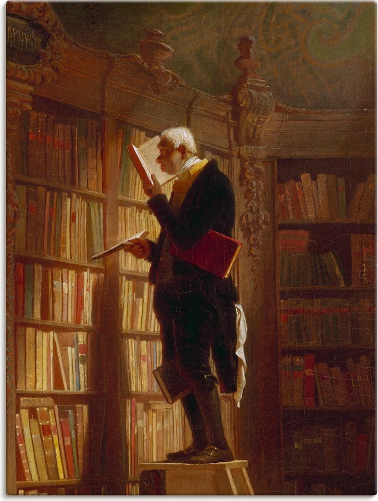ARTland Leinwandbild Der Bücherwurm (Detail). Um 1850 Größe: 30x40 cm