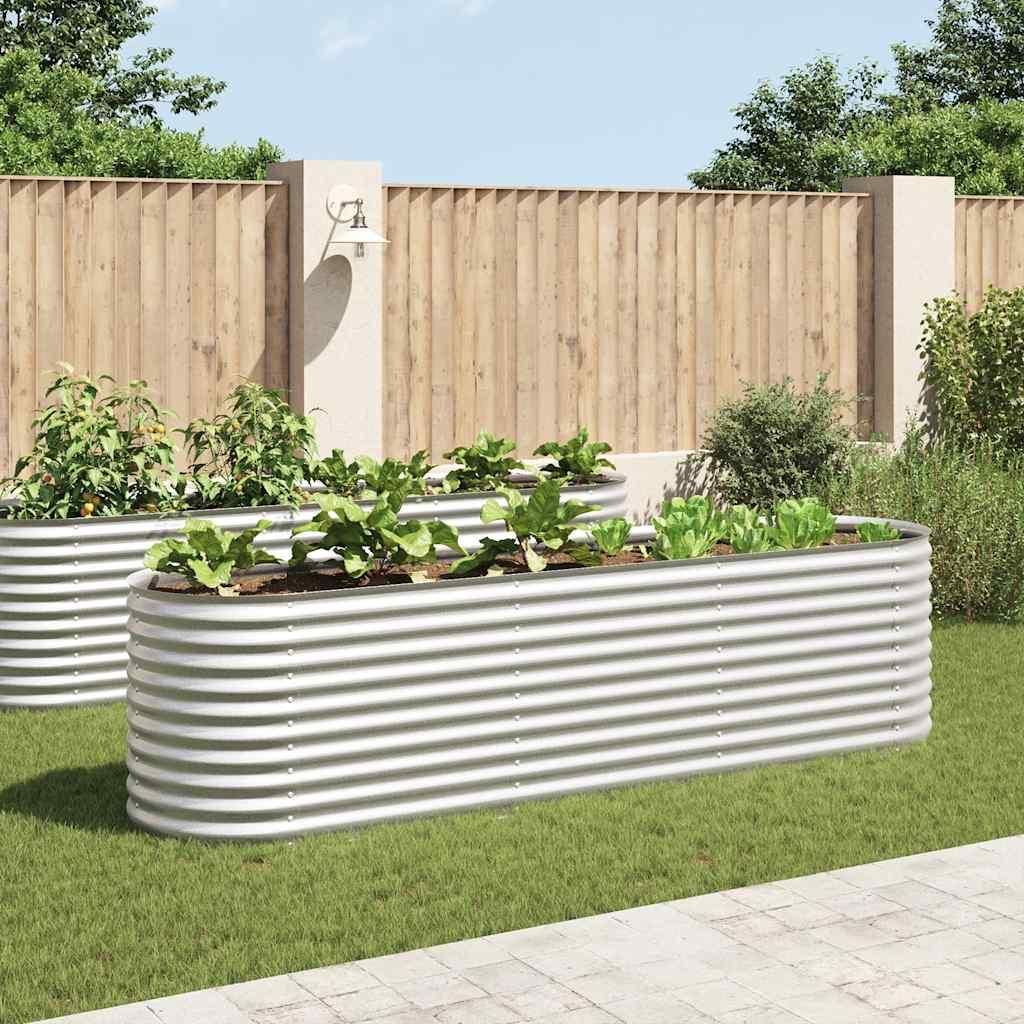 vidaXL Záhradný zvýšený záhon 320x80x81 cm Pozinkovaná oceľ Obrázok produktu 