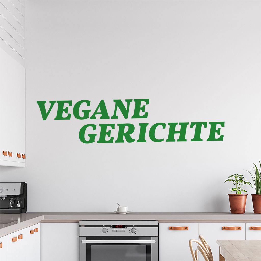 KIWISTAR Vegane Gerichte Veganer Wandtattoo in 6 Größen - Wandaufkleber Wall Sticker - Dekoration, Küche, Wohnzimmer, Schlafzimmer, Badezimmer