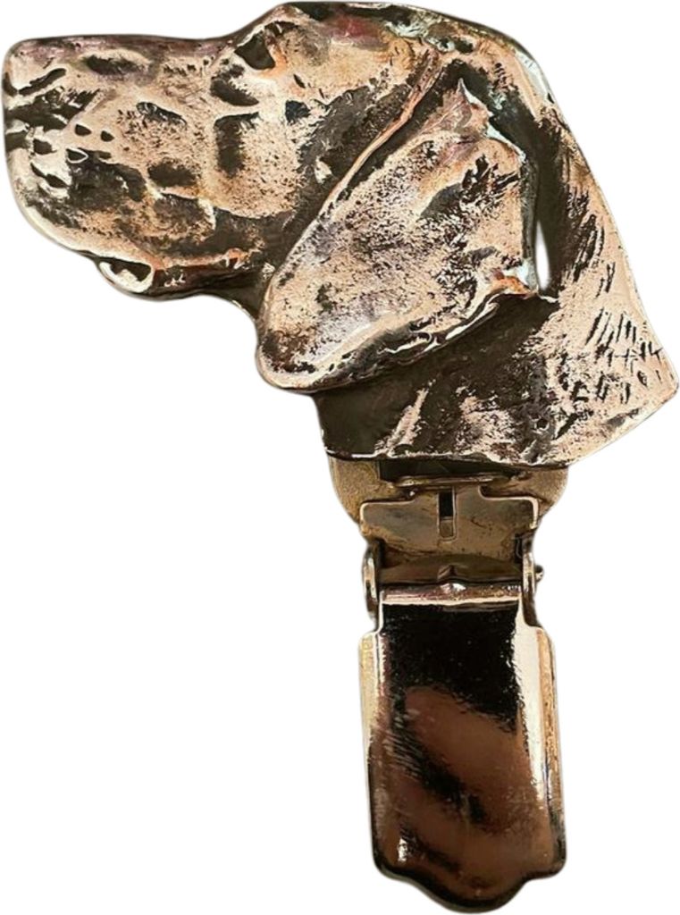 Weimaraner, Weimaraner Vorstehhund - Brosche mit Clip, Startnummernhalter, versilberte Anstecknadel für Hundeausstellungen der Marke Art-Dog