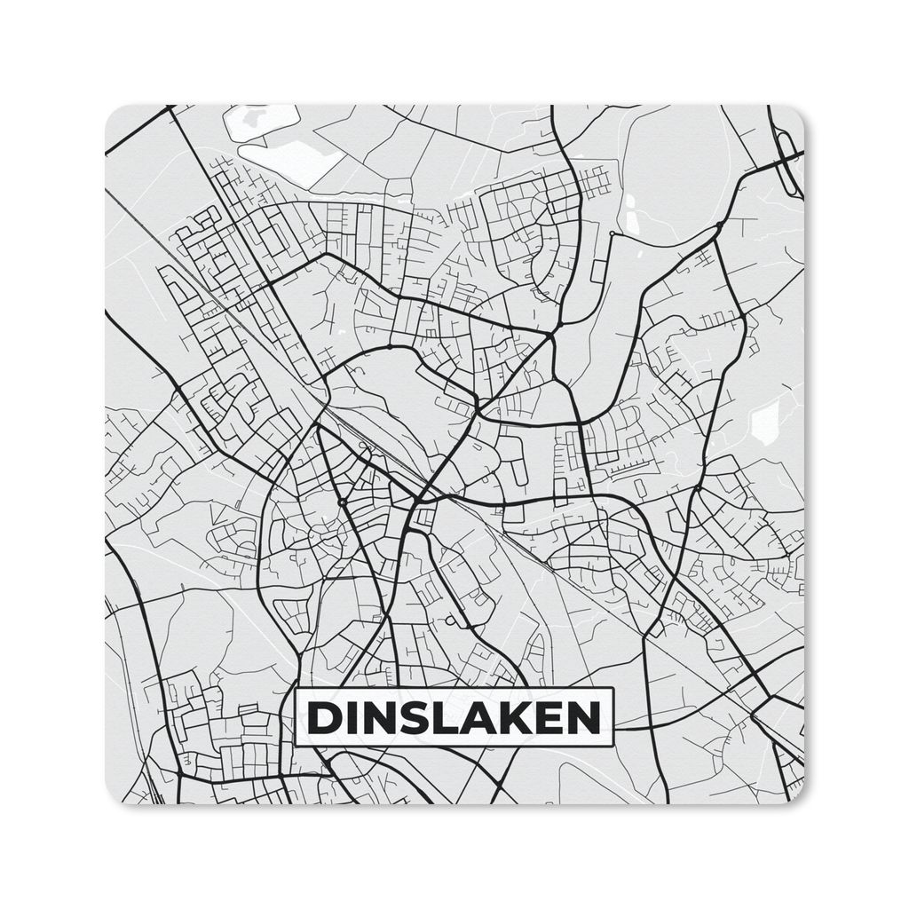 MuchoWow Mauspad Mousepad Stadtplan - Deutschland - Karte - Dinslaken 20x20 cm - Mousepads - Maus Mat - Pad - Mausunterlage - Desk Mat - Bureauar...