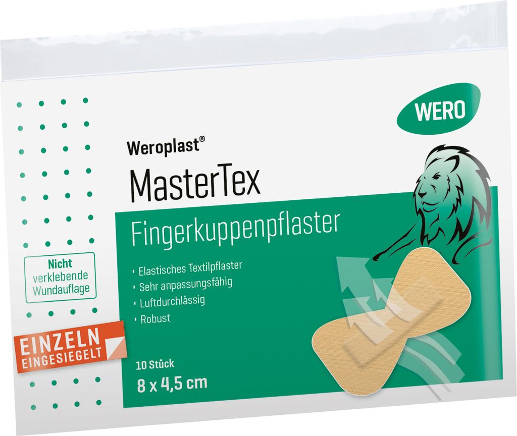 Weroplast MasterTex Fingerkuppenpflaster 8 x 4,5 cm, 10 Stk/Pkg