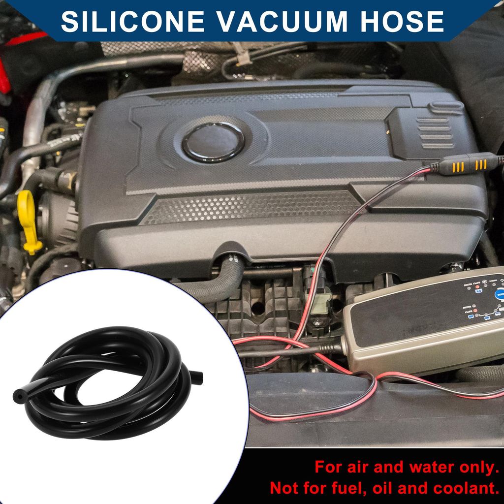 Silikon-Vakuumschlauch für Automobil-Vakuumsysteme Hochtemperatur 5ft 1/8" 3mm ID 3,5mm Dicke 1 Stück Schwarz