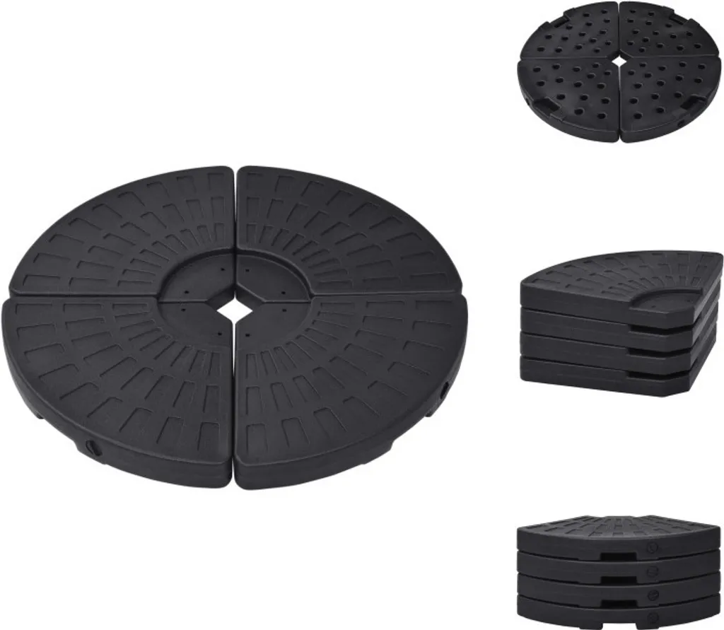 Supporto Ombrellone a Ventaglio 4 Pezzi vidaXL Nero - Design e Robustezza