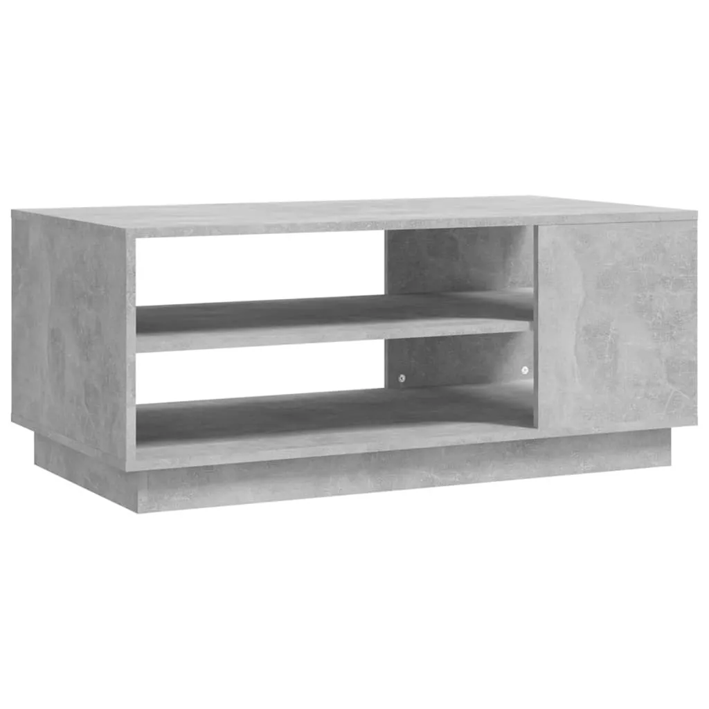 Tavolino in cemento grigio 102x55x43 cm materiale a base di legno