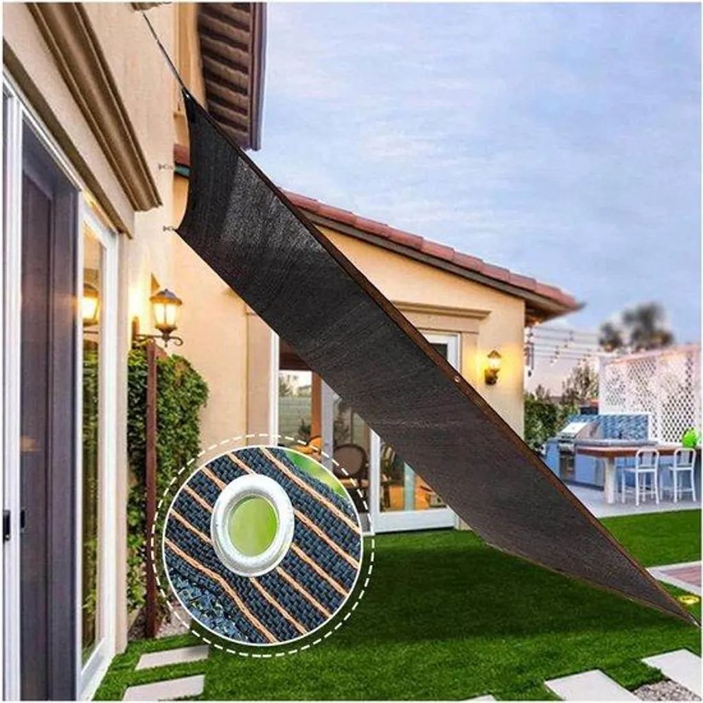Voile d'ombrage rectangulaire 3x6 mètres noire pour terrasse et jardin