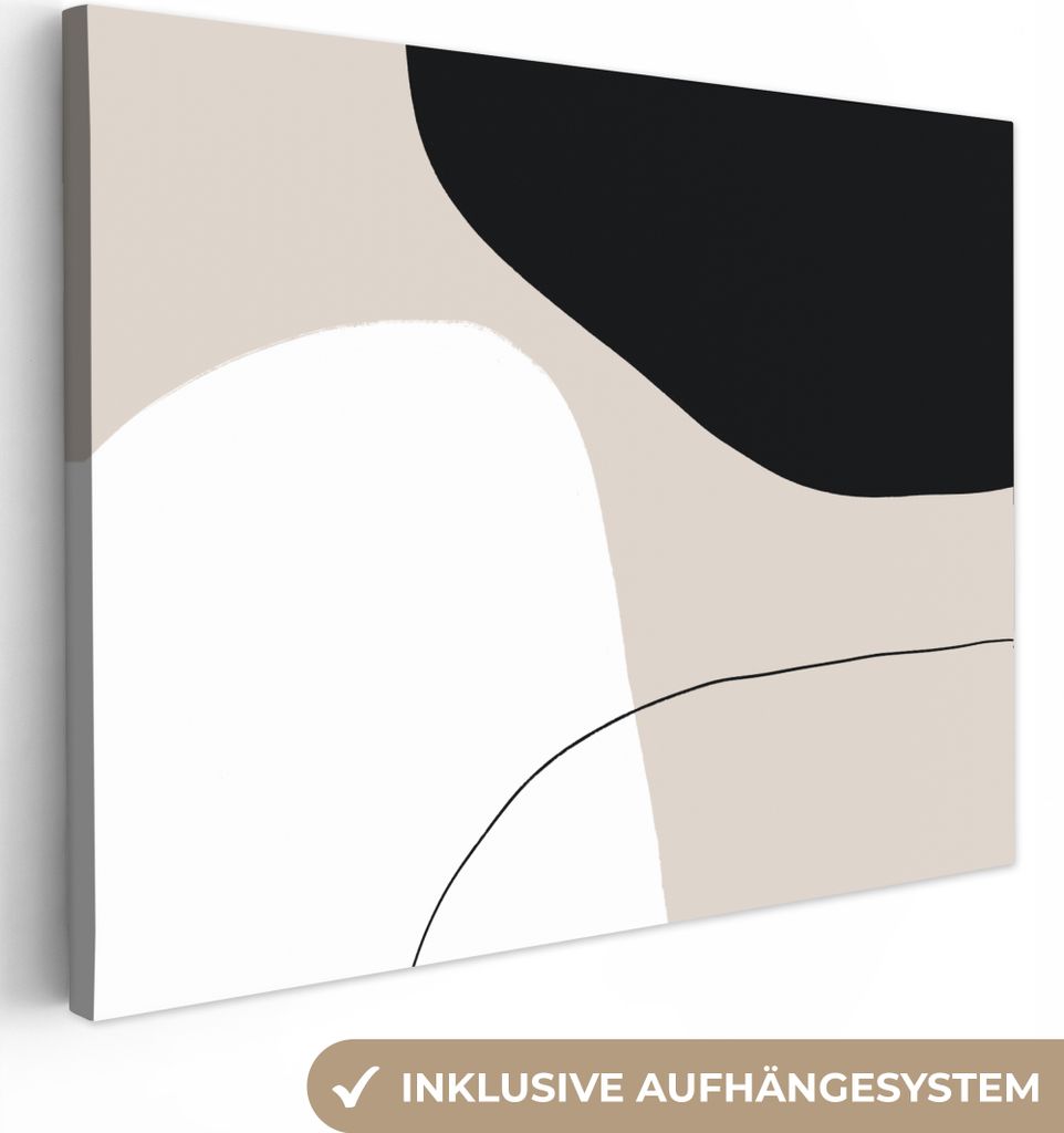 MuchoWow - Leinwandbilder - Formulare - Abstrakt - Gestaltung, Wandbild, Wanddeko Bilder Wohnzimmer, 80x60 cm