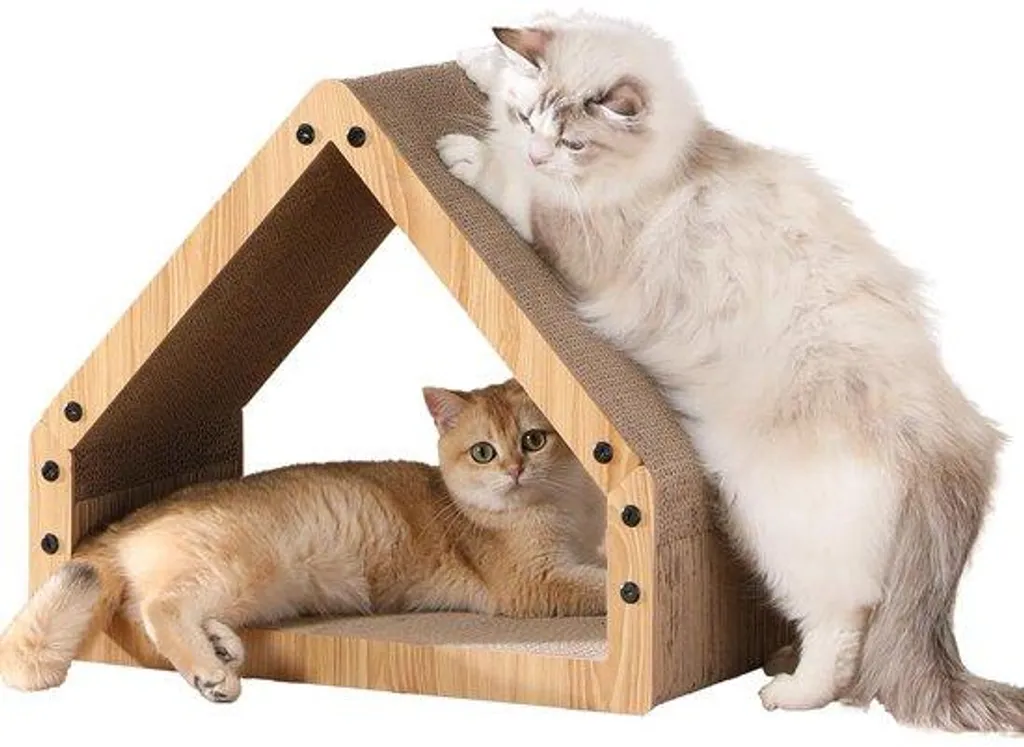 Griffoir arbre à chat horizontal en carton ondulé renforcé de 42 cm de long