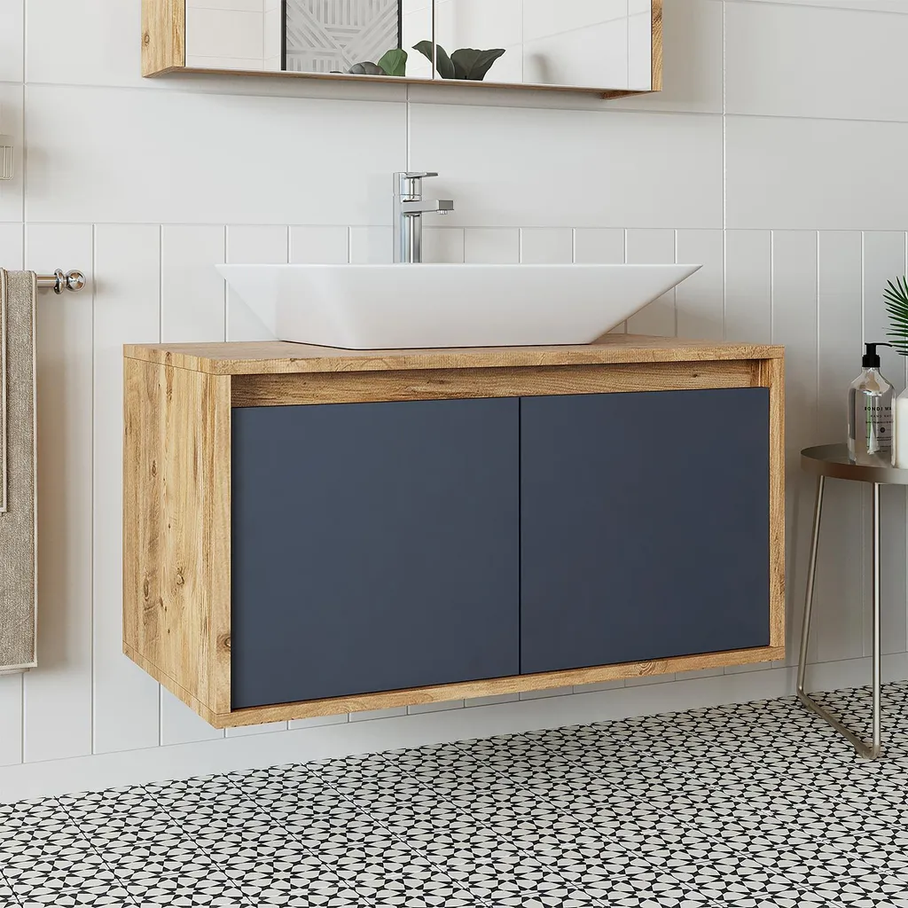 Meuble salle de bain 85cm Chêne Anthracite Roomart ATLANTIC-85 Chic