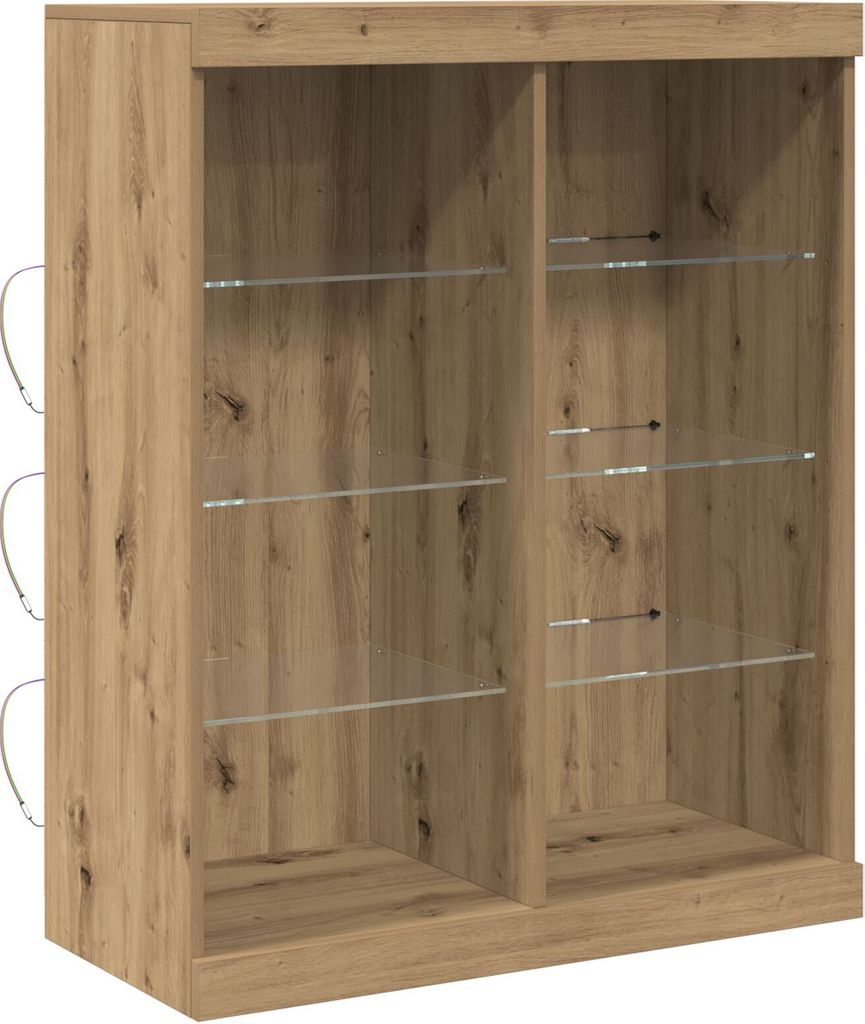 Möbel Sideboard mit LED-Lichtern Artisan Eiche 41x37x100 cm - Kommoden 863049