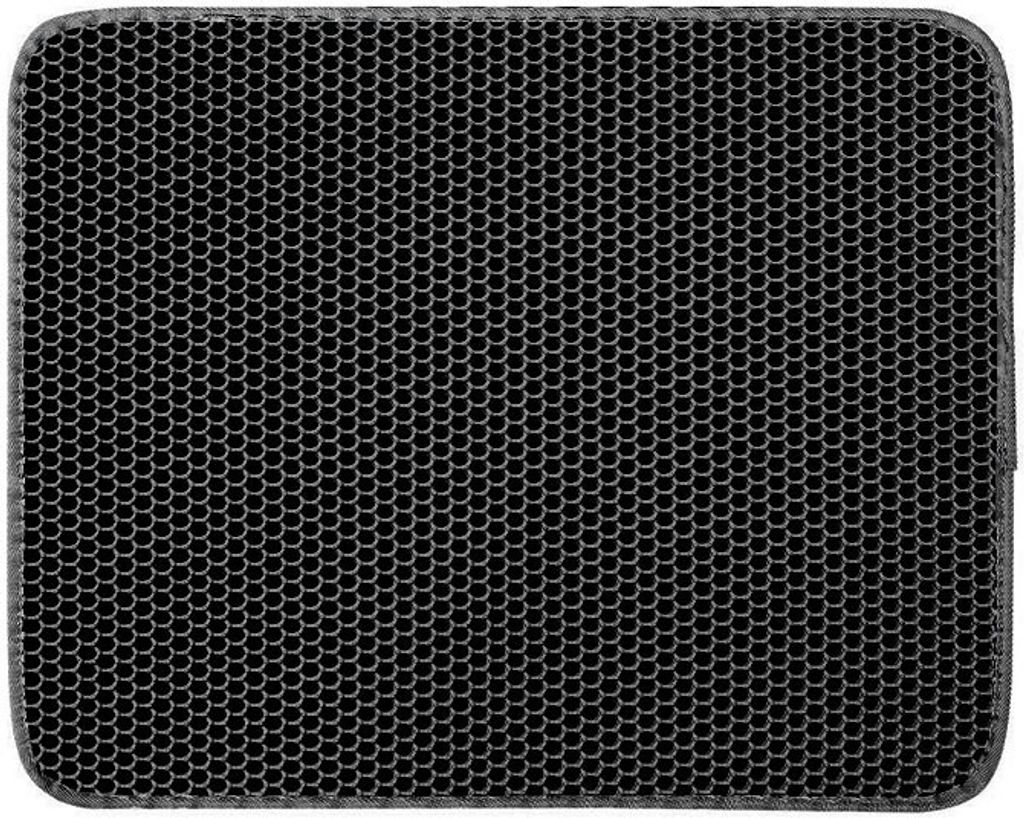 Doppellagige Rutschfeste Katzentoilette aus EVA, leicht zu reinigende Katzenmatte für Katzentoilette und Katzentoilette(Schwarz,60x90cm)