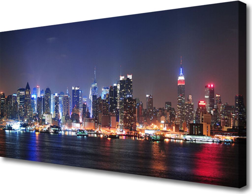 Tulup Leinwand-Bilder 100x50 Wandbild Canvas Kunstdruck Wolkenkratzer Skyline
