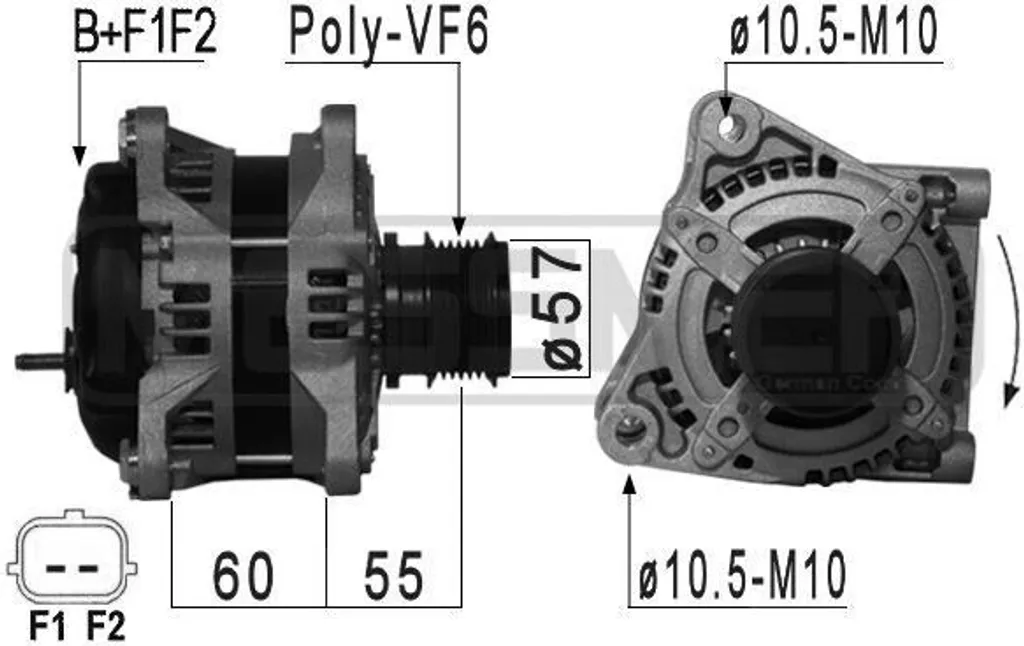 Alternateur pour Chrysler Voyager IV de 2000 à 2008 - ERA 210883A Neuf