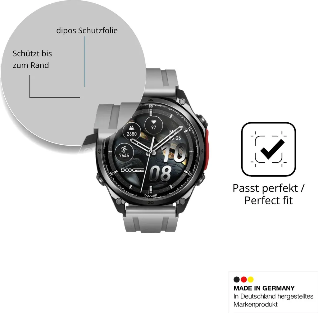 Dipos 6 Pellicole Protettive Opache Per Doogee S88 Pro - Antiriflesso, Resistente Ai Graffi, Made In Germany