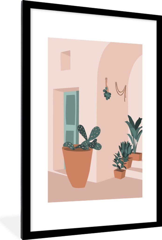 MuchoWow Gerahmtes Poster Sommer - Pflanzen - Startseite 60x90 cm - Poster mit Schwarzem Bilderrahmen Wandposter Rahmen Foto Bilder - Dekoration ...